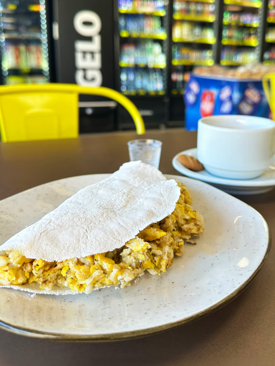 Tapioca com ovo